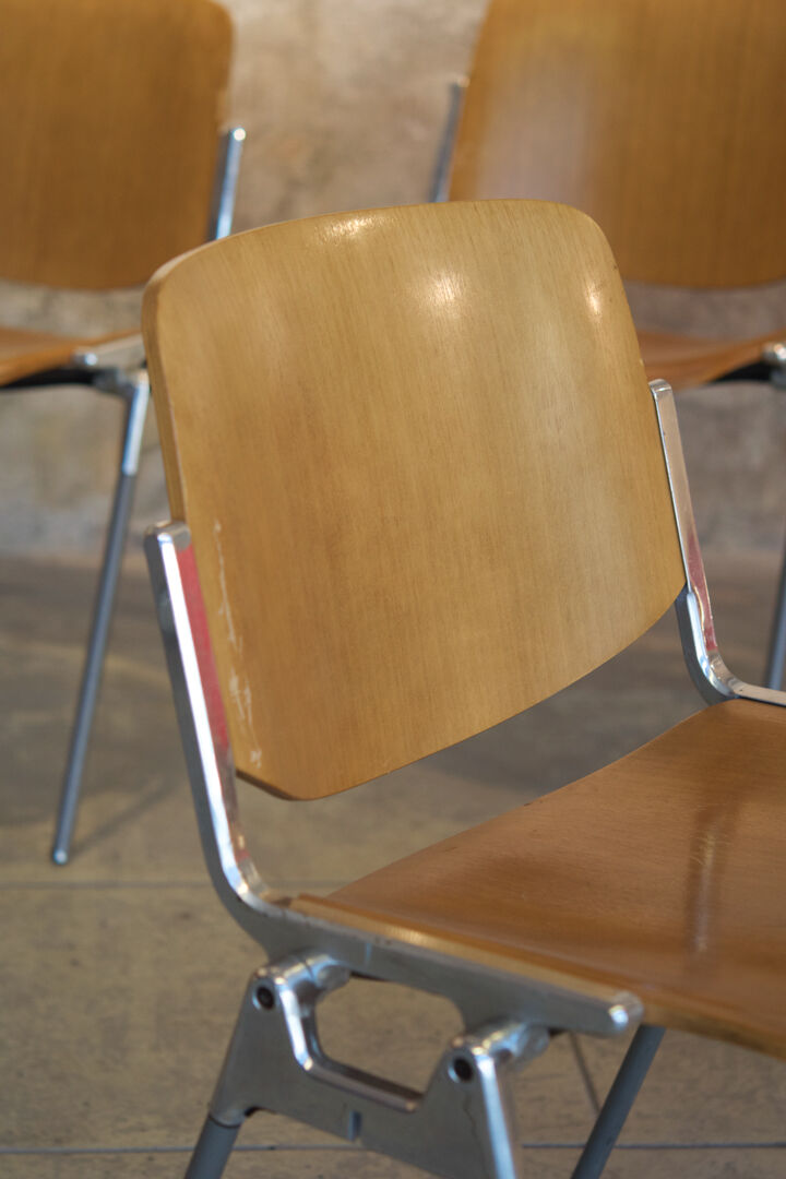 Set of four Piretti chairs for Castelli publishing house 1965'