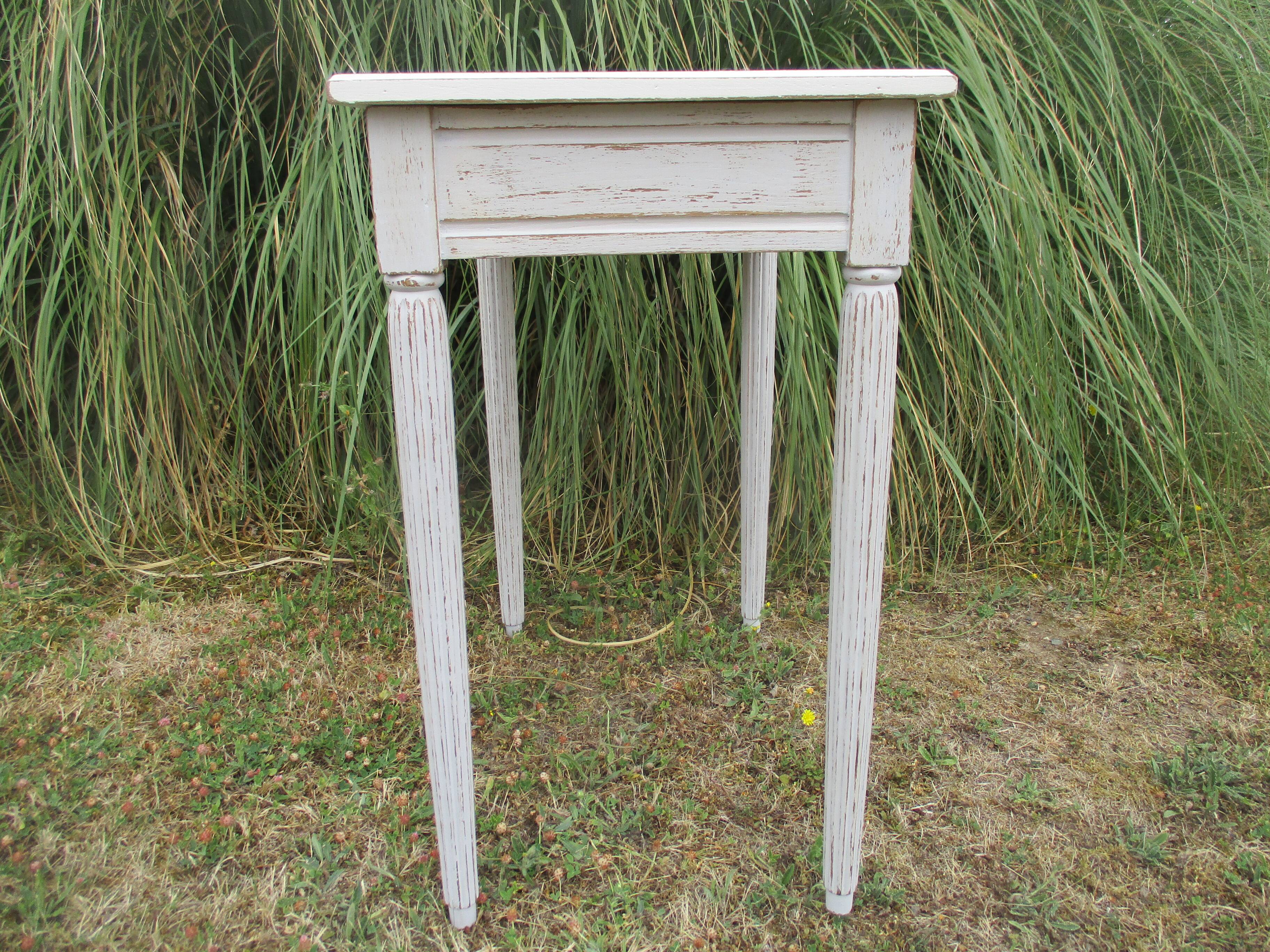 Side table 1900s restyled patinated gray