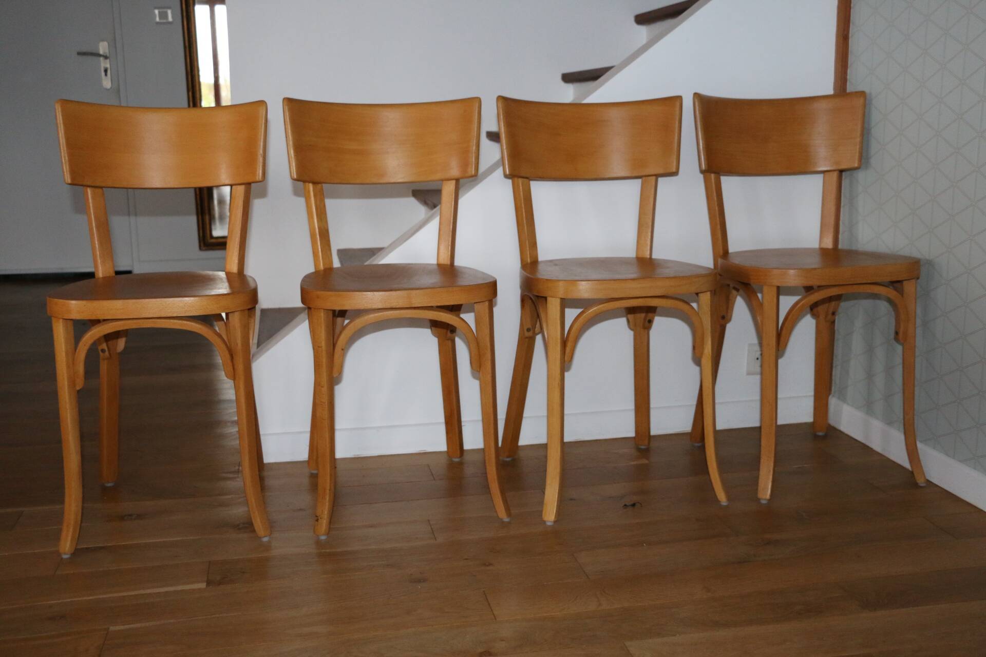 Set of 4 Baumann No. 30 chairs with wide back