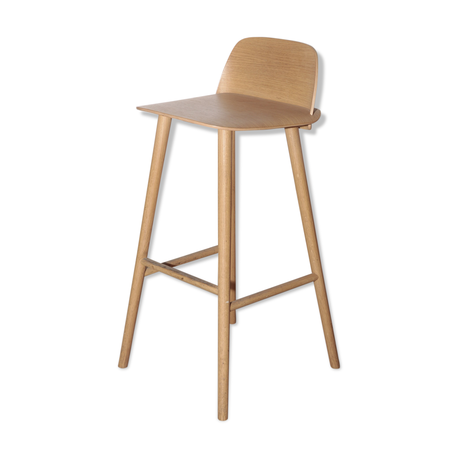 Oak seating height stool 75cm