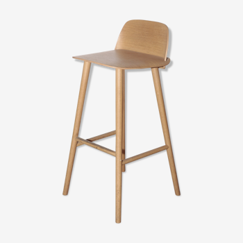 Oak seating height stool 75cm