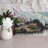 Painting on wood signed