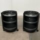Postmodern German side tables in rolling metal and glass by D-Tec, 1980s, set of 2.