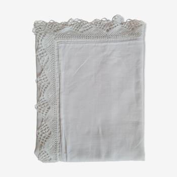 Taie ancienne broderie anglaise