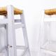Ensemble de 3 tabourets de bar en jonc avec cadre en bois
