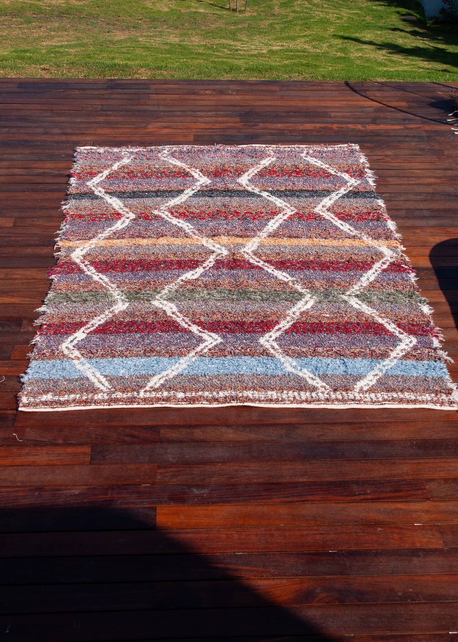 Recycled cotton handmade rug - Reversible - Multicolor