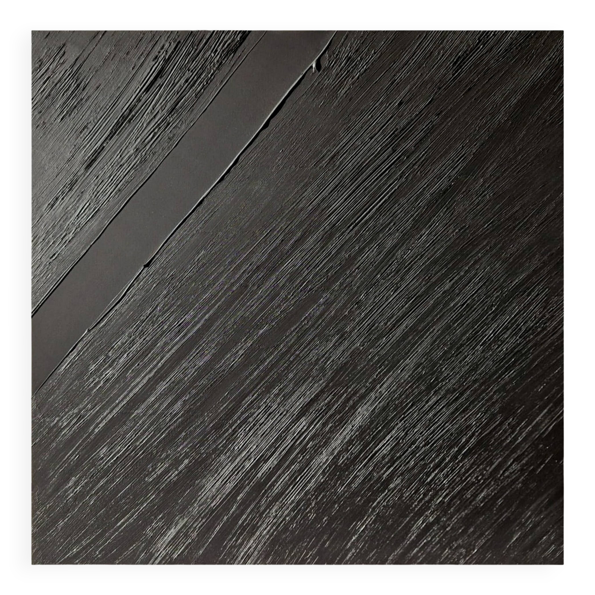 Monochrome black minimalist abstract painting