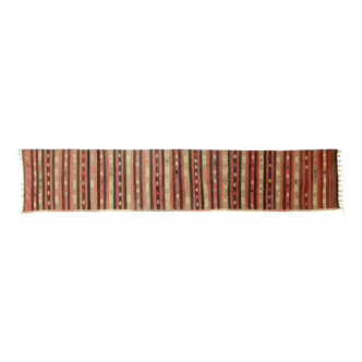 Tapis kilim artisanal anatolien 416 cm x 80 cm