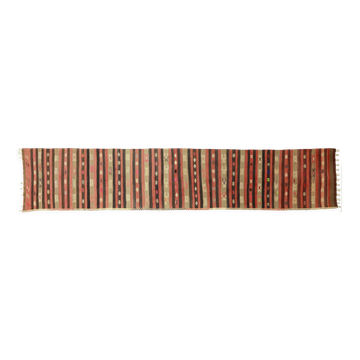 Anatolian handmade kilim rug 416 cm x 80 cm