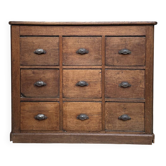 Antique workshop furniture with 9 drawers