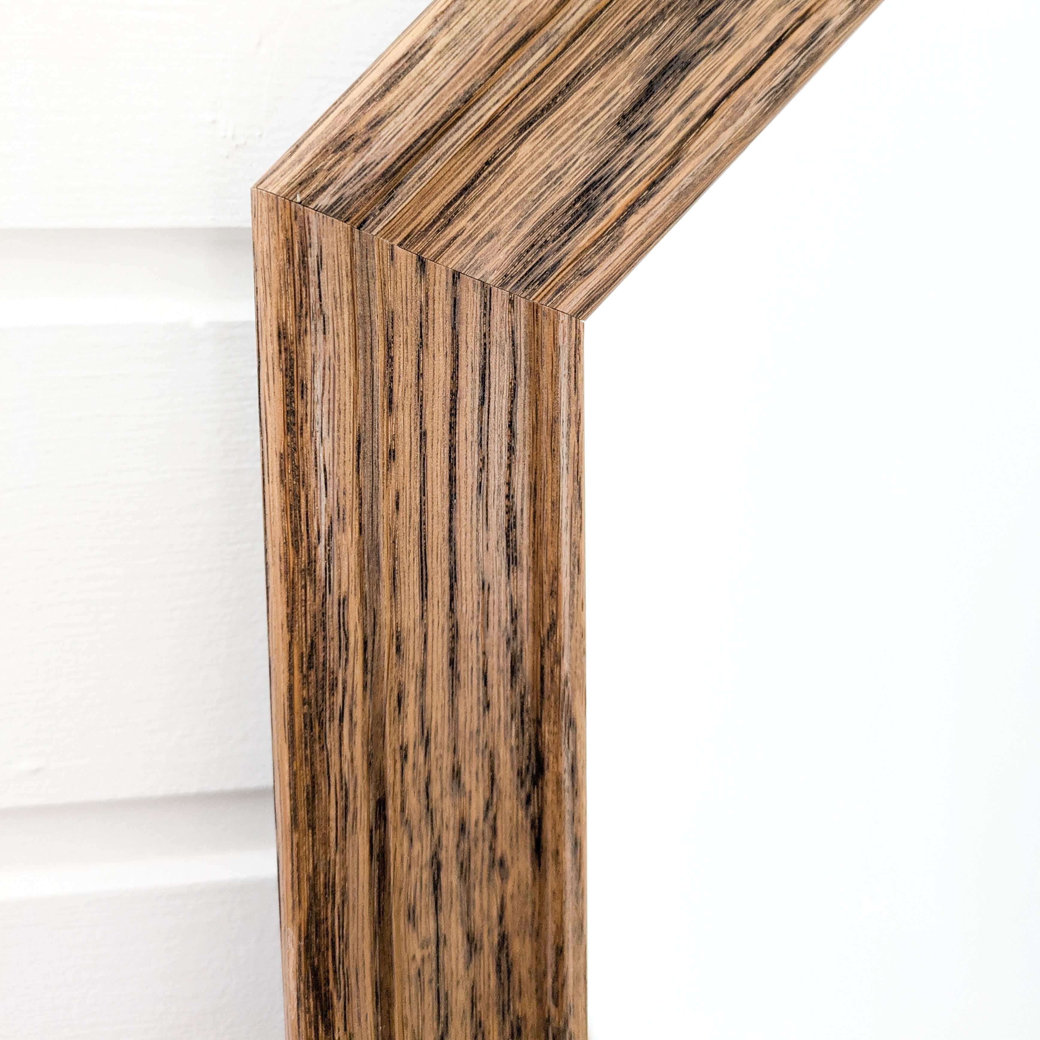 Miroir vintage octogonal bois massif nervuré entrée salle de bain chambre