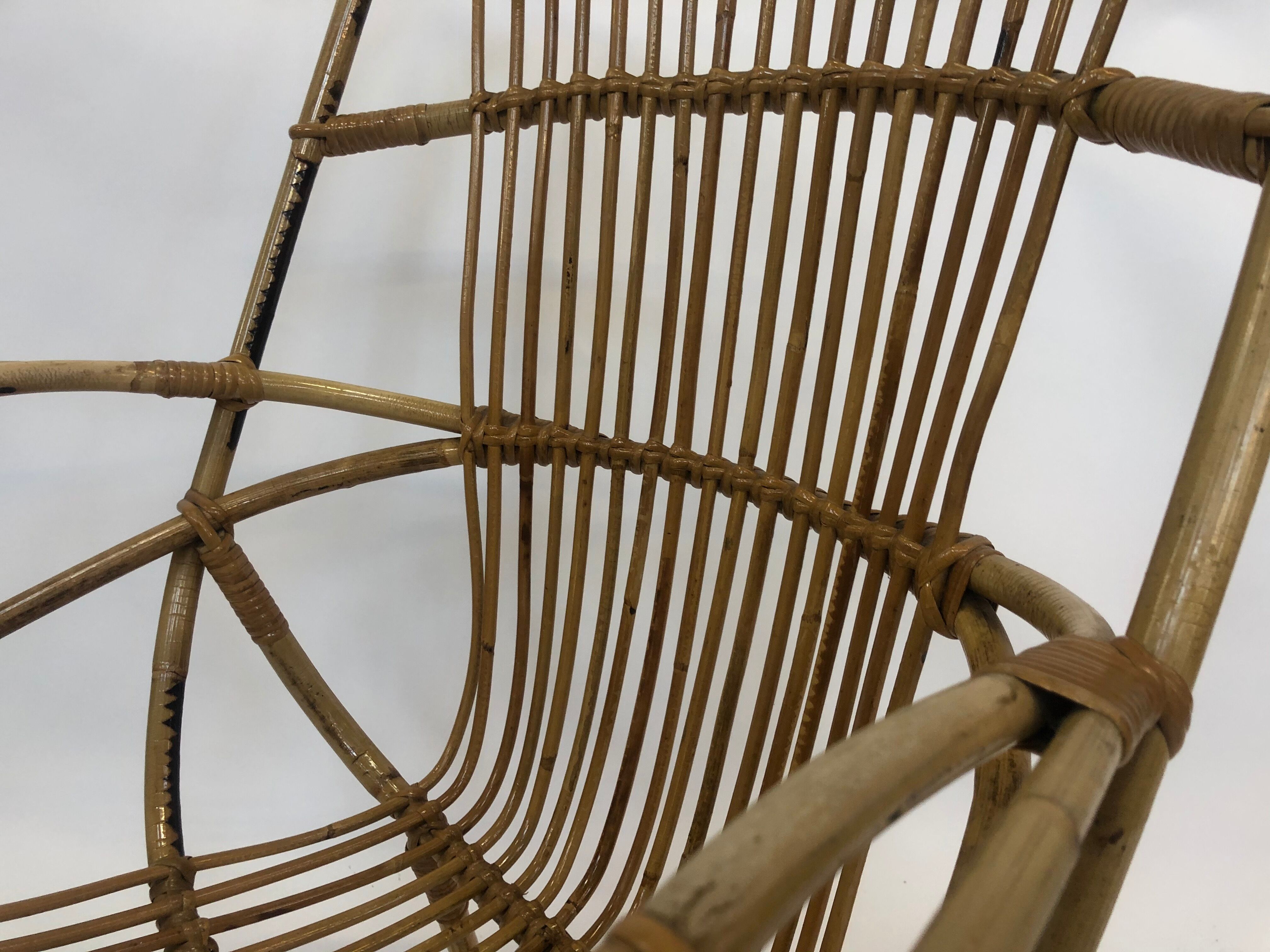 Van Rohe Noordwolde rattan chair, 1960s