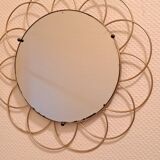 Miroir soleil, fleur vintage, 50x45 cm