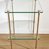 Glass and brass side table 70s