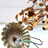 Old gilded metal chandelier circa 1960