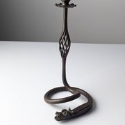 Wrought iron candelabra with dragon head, Samuel Yellin style, 20th century