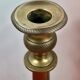 Pair of 19th-century restoration candlesticks in guilloché bronze - H 27 cm