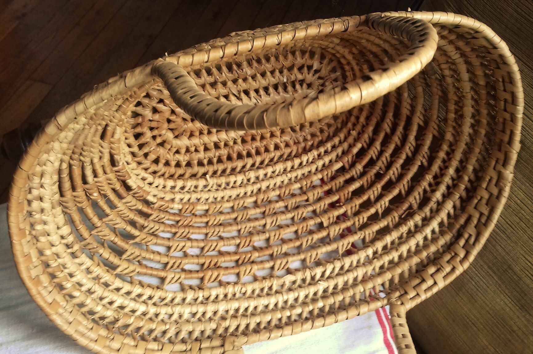 Basket two vintage soft wicker handles