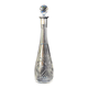 Carafe with antique glass liquor with diamond cap cut crystal silver frame