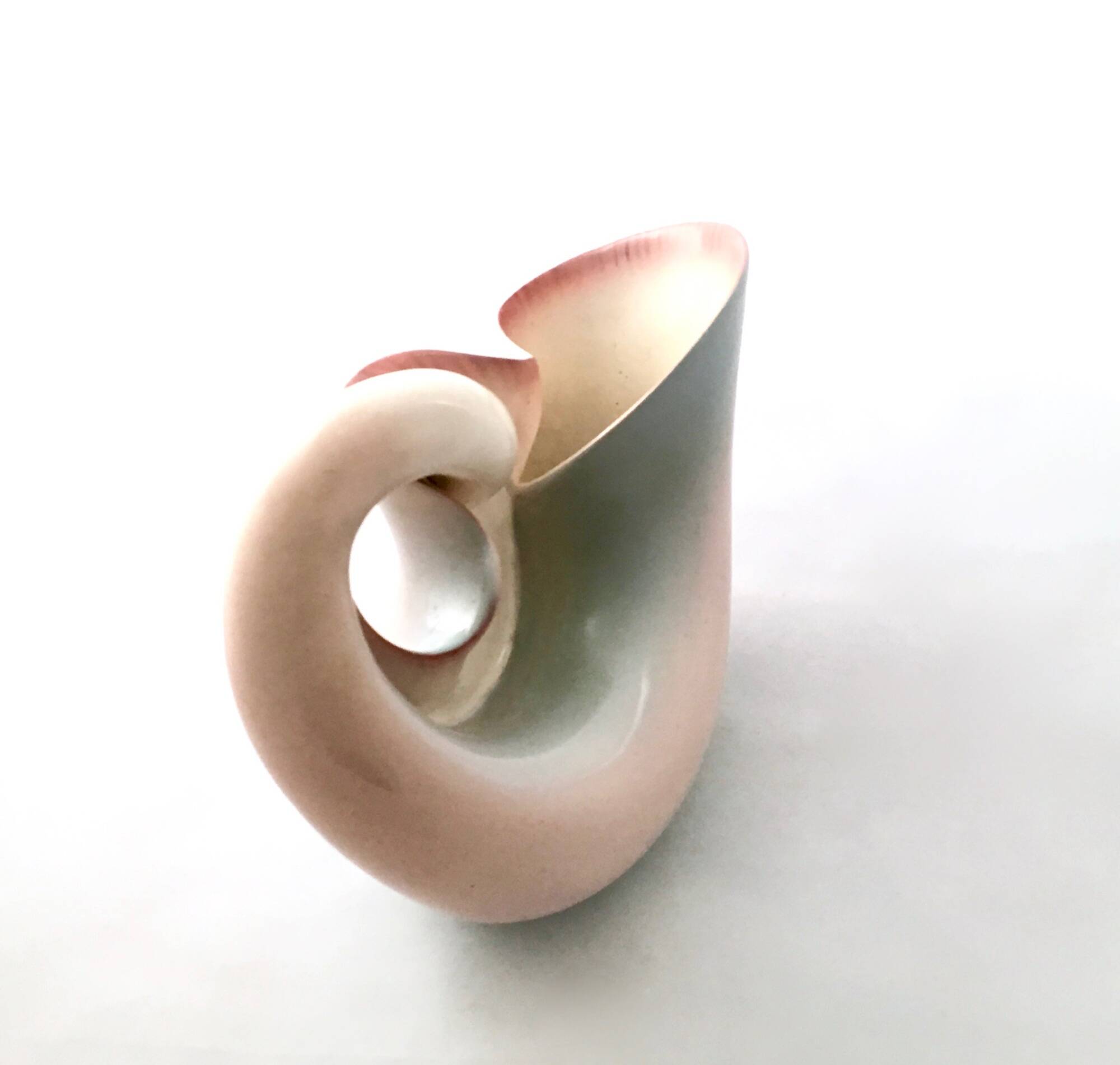 Centre de table en terre cuite laquée rose clair par Vibi, Italie, années 1960