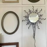 Miroir soleil lumineux en  fer forgé