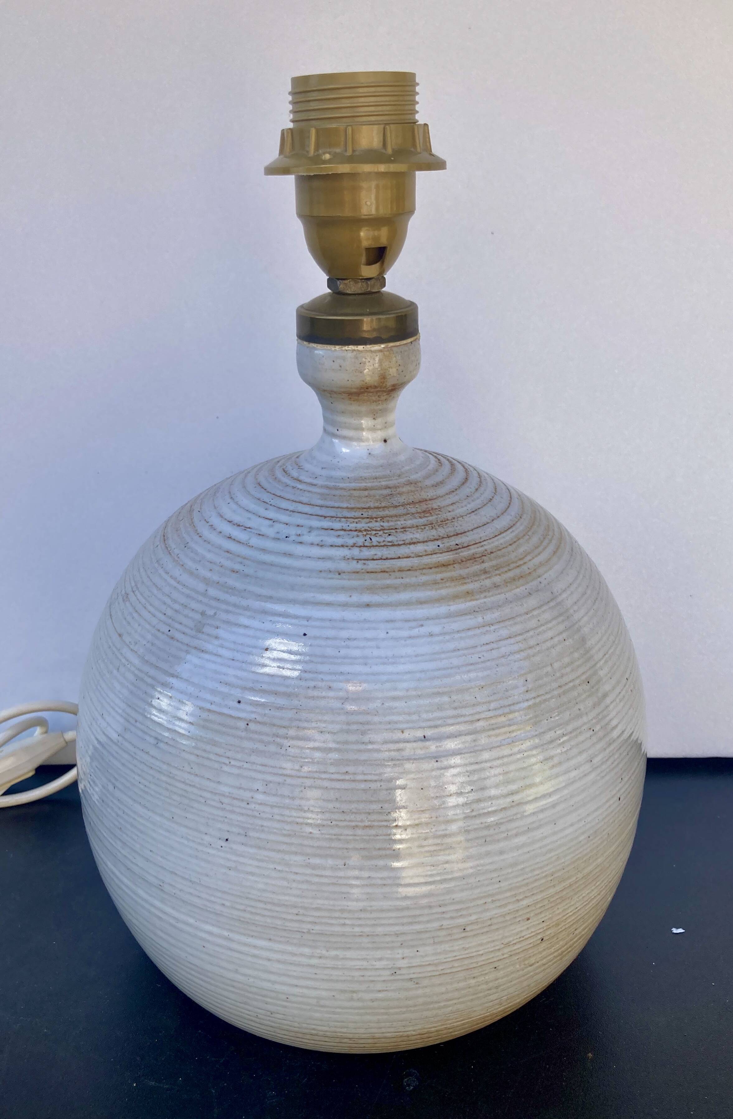 large stoneware lamp signed stoneware from Marais France
