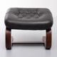Kengu Leather Ottoman Rykken Norway 1960s