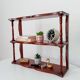 Étagère murale vintage en bois tourné