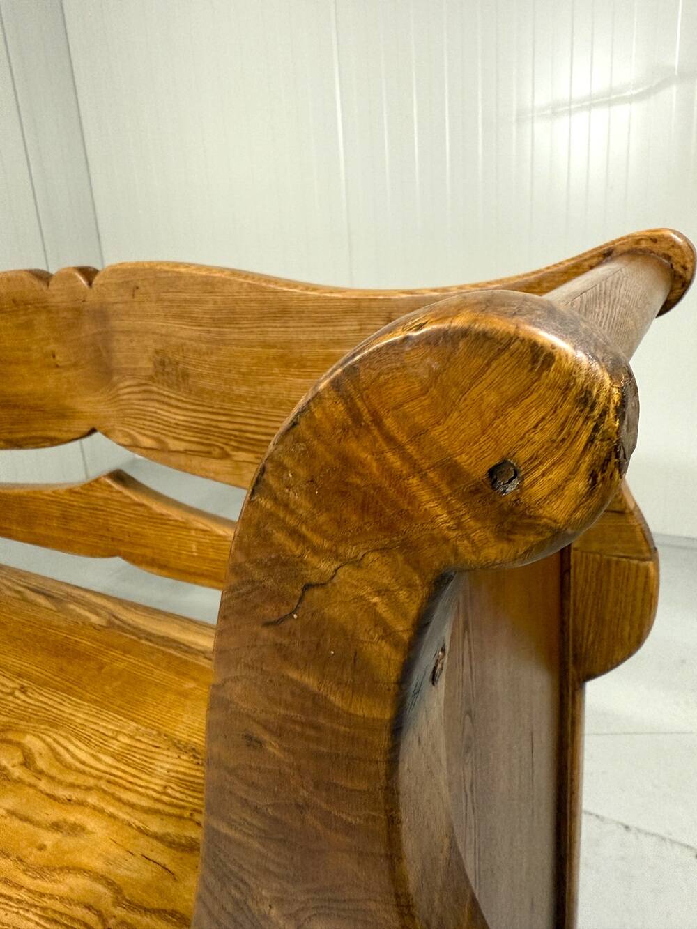 Antique oak bench in Biedemeier style 1860-1900