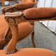 Pair of Louis XV style armchairs in ochre velvet