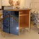 Italian Sideboard Covered In Blue and Orange Murano Mirrored Glass