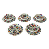 5 vintage flower pattern cups and saucers