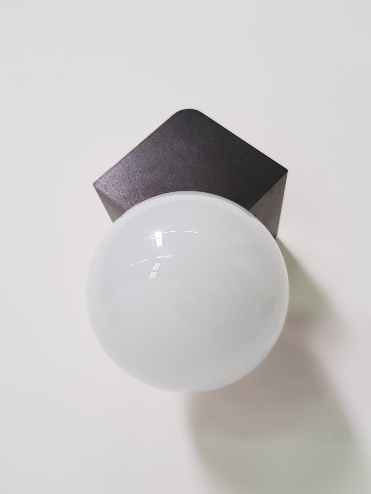 Pair of vintage opalin glass and plastic wall light  from the 1970s