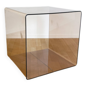 Vintage side tables in smoked plexiglass