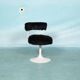 Space age design armchair from the sixties, fluffy stool with trumpet base.