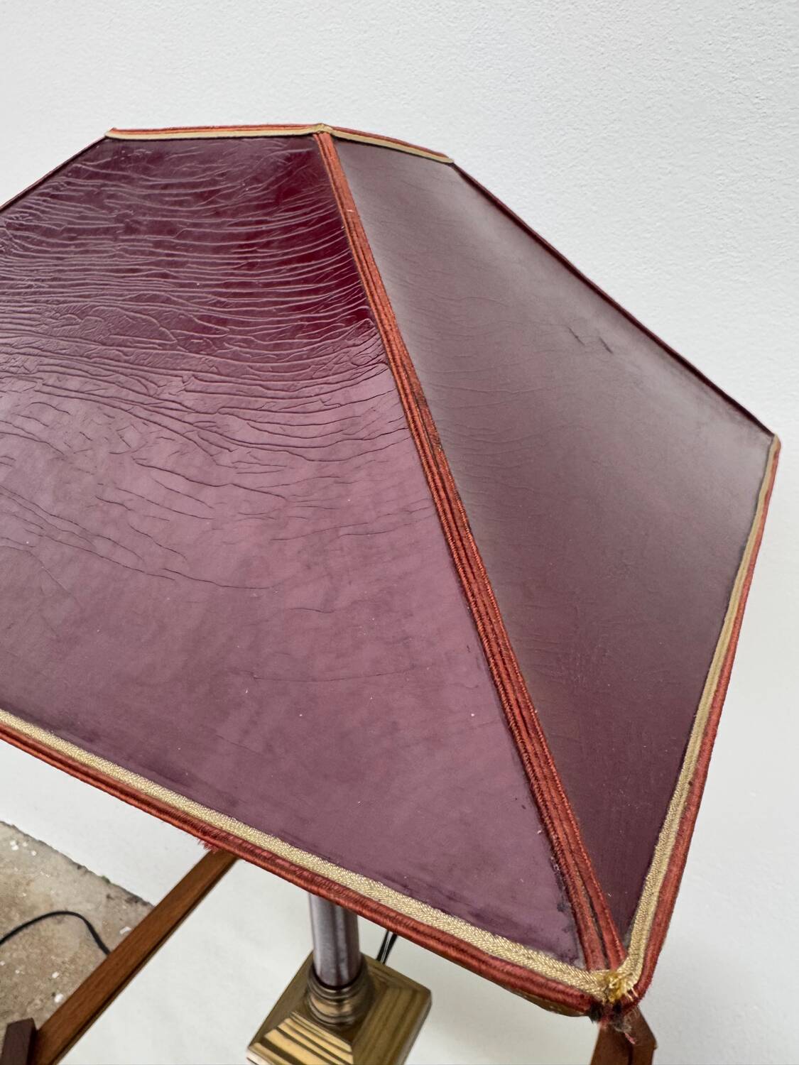 Large teak and bronze lamp from the 1970s