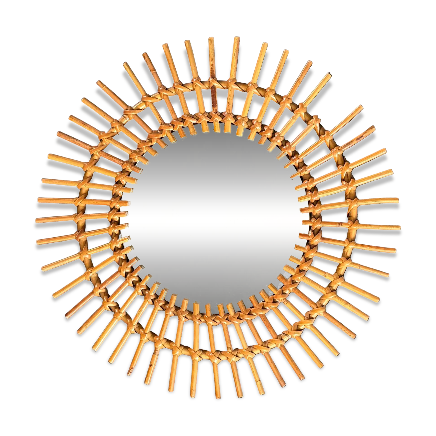 Rattan sun mirror