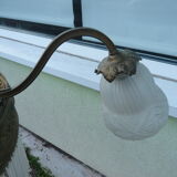 Former chandelier Tulips depolis glass 1900 bonze or brass