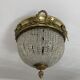Ceiling light basket old 19th brass and faceted glass beads