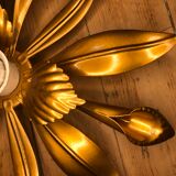 Vintage gold metal flower wall light