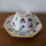 Limoges Porcelain Cup with Decor of Barbel Fish and Roses