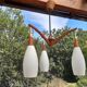 Suspension scandinave teck et opaline 1960