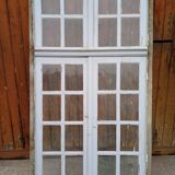 Old arched house window / transom, hammered glass, cremone