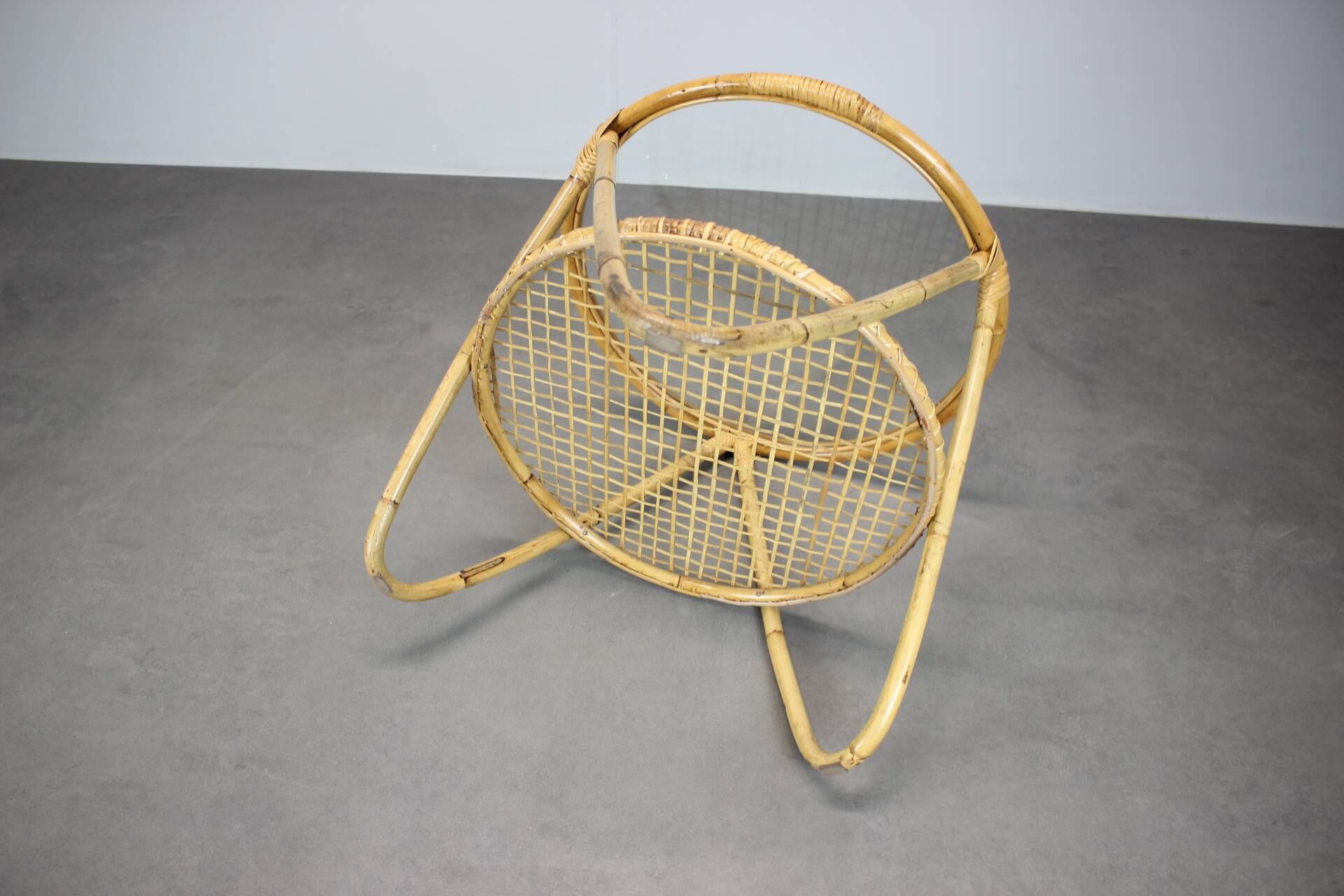 Mid-Century Bamboo and Glass Coffee Table by Alan Fuchs, Czechoslovakia, 1960s