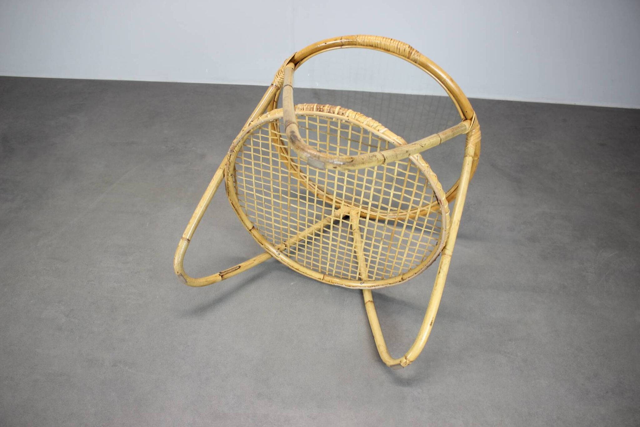 Mid-Century Bamboo and Glass Coffee Table by Alan Fuchs, Czechoslovakia, 1960s