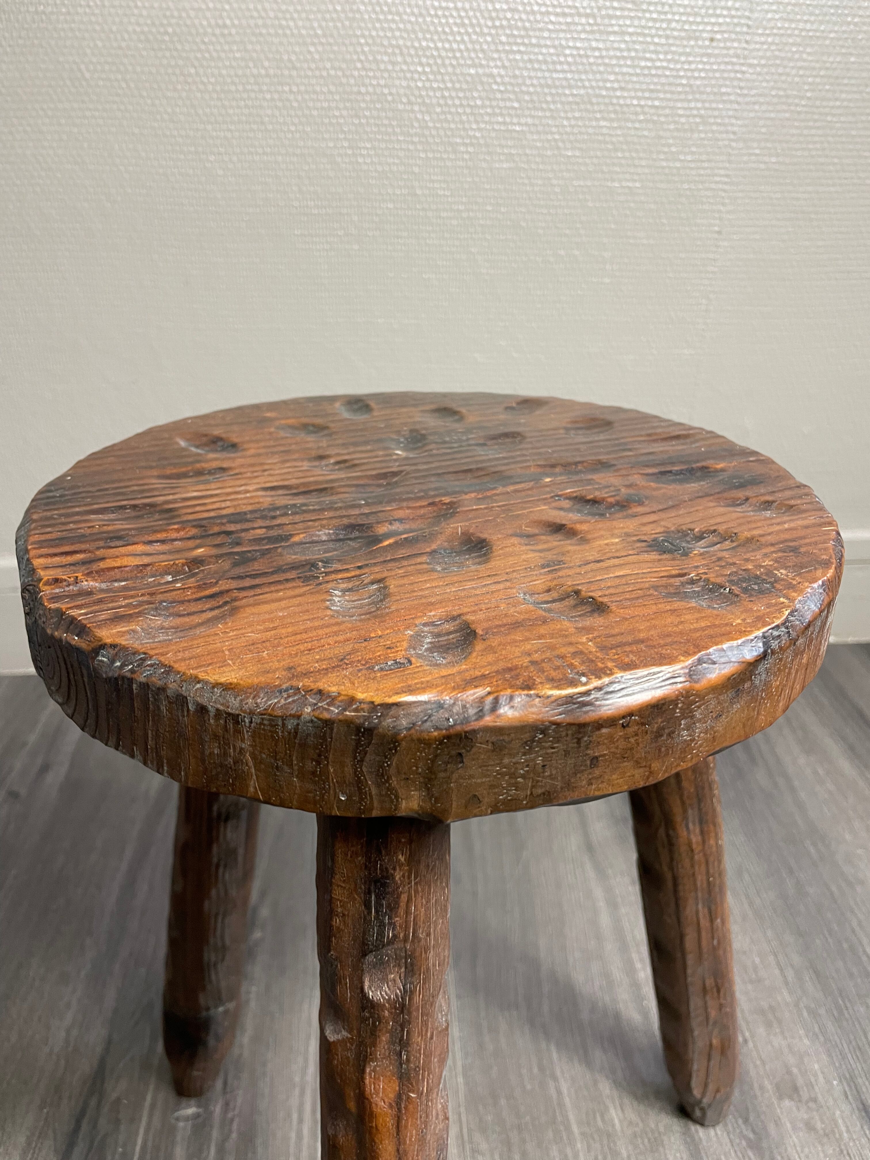 Wooden tripod stool 60s