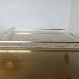 Très grand plateau "Roche Bobois" en plexiglas et laiton massif, années 70