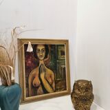 Tableau de nue , huile sur toile signée Montijano 60's