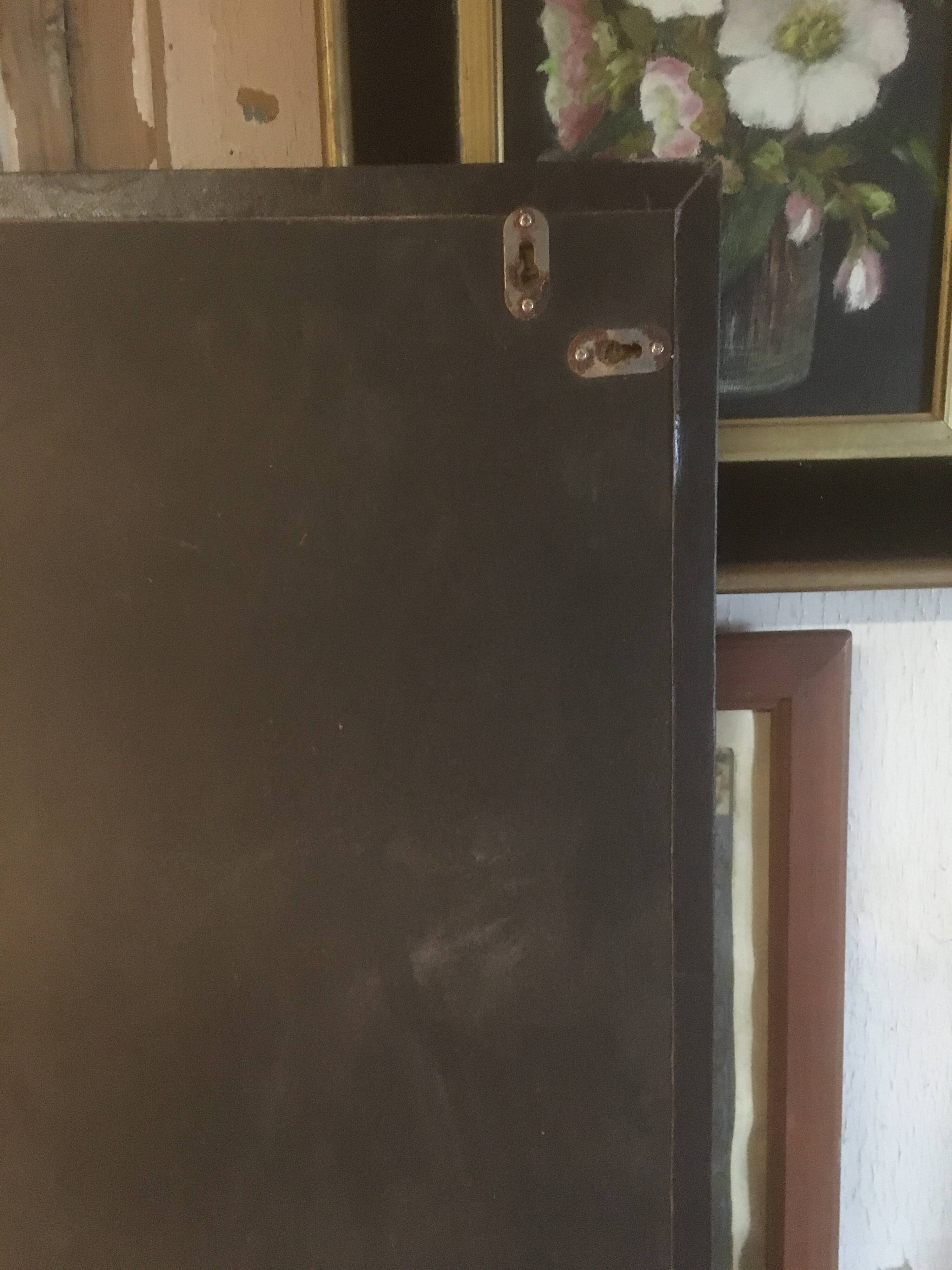 Beveled leather mirror 90x70