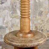 Large turned wood table lamp, France, 1950s